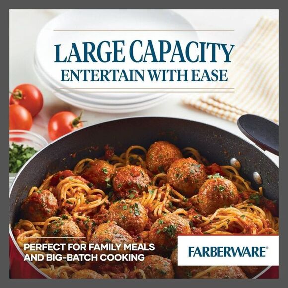 Farberware -  Stockpot Cookware Set 10QT Red Wide Sto Red - Picture 3 of 6